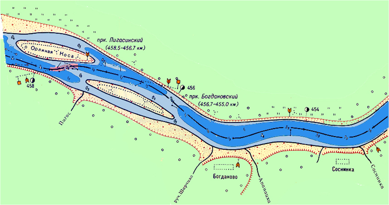 Карта глубины реки ветлуга